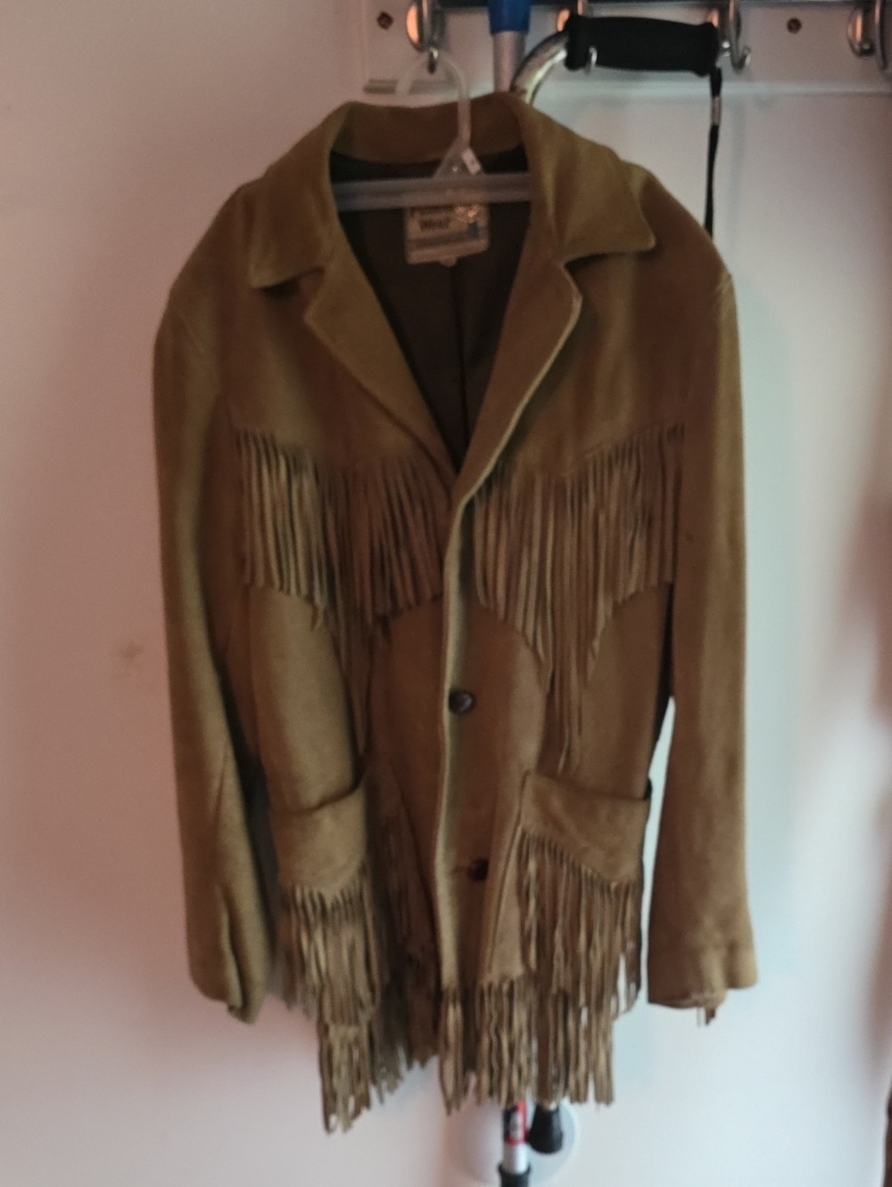 PIONEER Olive Green Suede Fringe Jacket